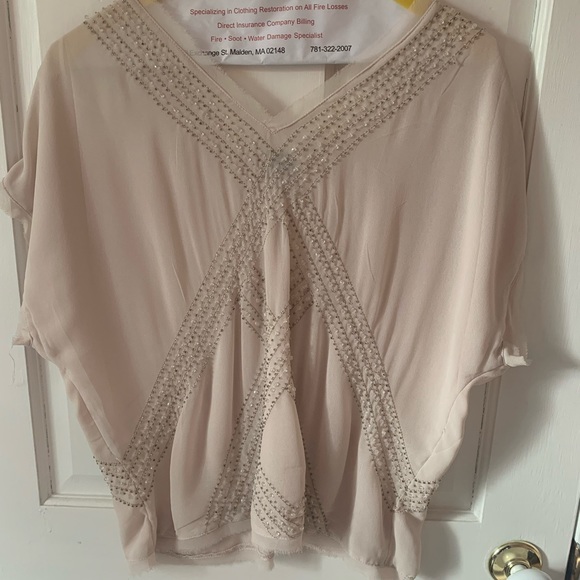 NWT Greylin Beaded Chiffon Top - Size M - Picture 4 of 4